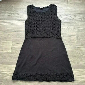 ASOS | 100% Cotton Black Crochet Sleeveless Dress Size 6